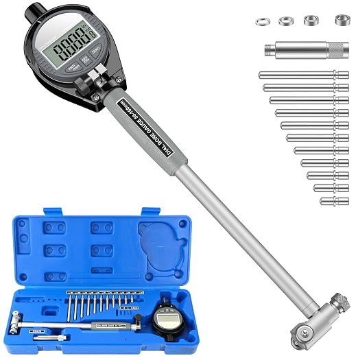 HDLNKAK Outside Micrometer Set 0-4" +Digital Bore Gauges Set 2"-6"/0.0005", Wide Selection of Anvils, Applications in Engines Cylinder Precision Measurement