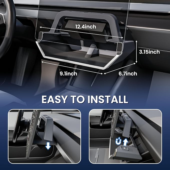 for Model Y Juniper & Model Y L Under Screen Storage Organizer 2025-2026 Upgrade, Model 3 Highland Center Console Organizer Tray 2024-2026 for Tesla Model Y Juniper Accessories, Black