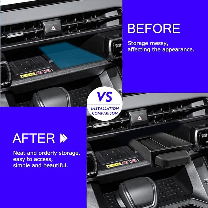 2pack 2026 Toyot a RAV4 Center Console Organizer Tray for 2026 Toyot a RAV4 XSE LE SE XLE Premium Woodland Console Tray & Silicone Drawer Tray for 2026 RAV4 Accessories Double Layer(NOT FOR Limited)