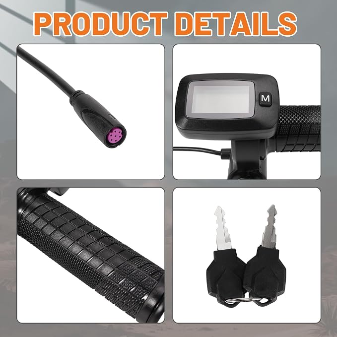 Upgraded E-Bike Throttle 48V w/M Button Fits for Tutti/Tutto/Tuttio Soleil01 Electric Dirt Bike Soleil 01 Only New Version (with M), Non-Interchangeable with Old Throttle (Without M)