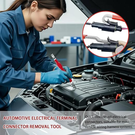 LUOWPZI 3 Pieces Electrical Disconnect Pliers for Cars, Automotive Electrical Plug Connector Disconnect Tool and Connector Separator and Interior Upholstery Trim Clip Pliers Remover Tool