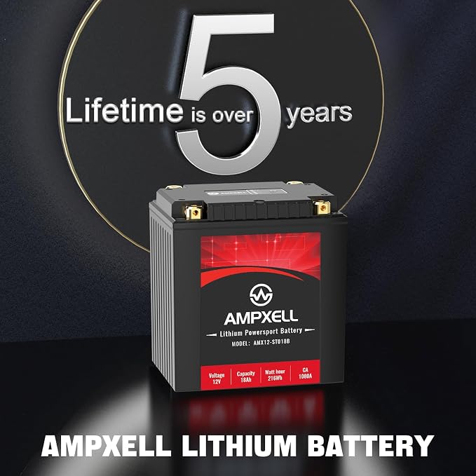 YTX30L-BS Lithium Motorcycle Battery, 12V 18Ah 1080 CCA 6.6 lbs Lightweight, Powersports Replacement for ATV UTV Scooter Generator