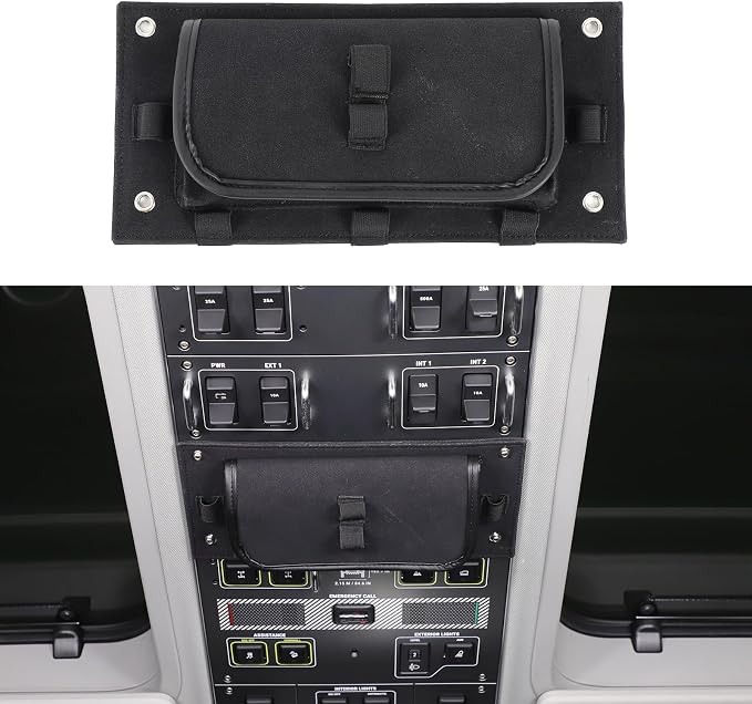 Car Front Roof Panel Hanging Organizer Bag Front in-car roof Storage Bag Cargo Storage Expansion Accessories Compatible with Ineos Grenadier 2020-2025 Inner Roof Panel Storage