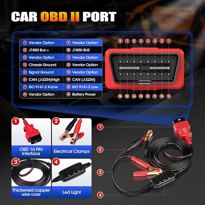 2026 Autel MaxiBAS BTMS OBD2 Car Battery Tester Memory Saver, Preserve Vehicle Data Code Electronic Preset, Maintain Data Surge Protection Attaches to 12 Volt Backup Battery, Provide Power to Vehicle