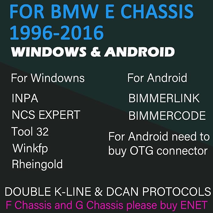 BMW INPA K+DCAN with FT232RL NCS Coding Winkfp Tool32 Programing