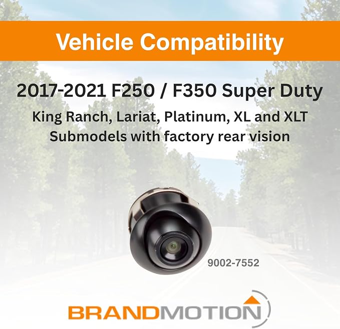 Brandmotion 9002-7552 Factory Tailgate Harness with Bullet Camera Mount fits 2017-2021 F250 F350 Super Duty | Waterproof Case | Integrates Into Your Existing Display | Designed to Work in Low Light | Fits 2017-2021 F250 F350 F450 Super Duty with Factor...