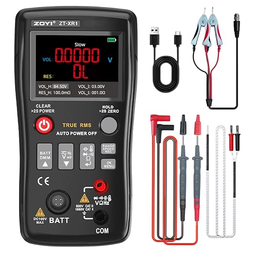 2 in 1 Battery Internal Resistance Tester Multimeter, 0~±100V 4-Wire Measurement, Auto Range 25000 Counts Multimeter for Automotive Battery Inspection, Industrial Tools, Appliance Repair