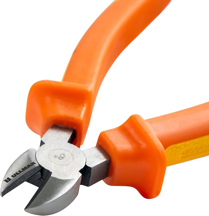 Ullman Insulated 6 in Side Cutting Pliers with Industrial Non-Slip Grip - Perfect Hand Tool for Electricians, HVAC, and Contractors