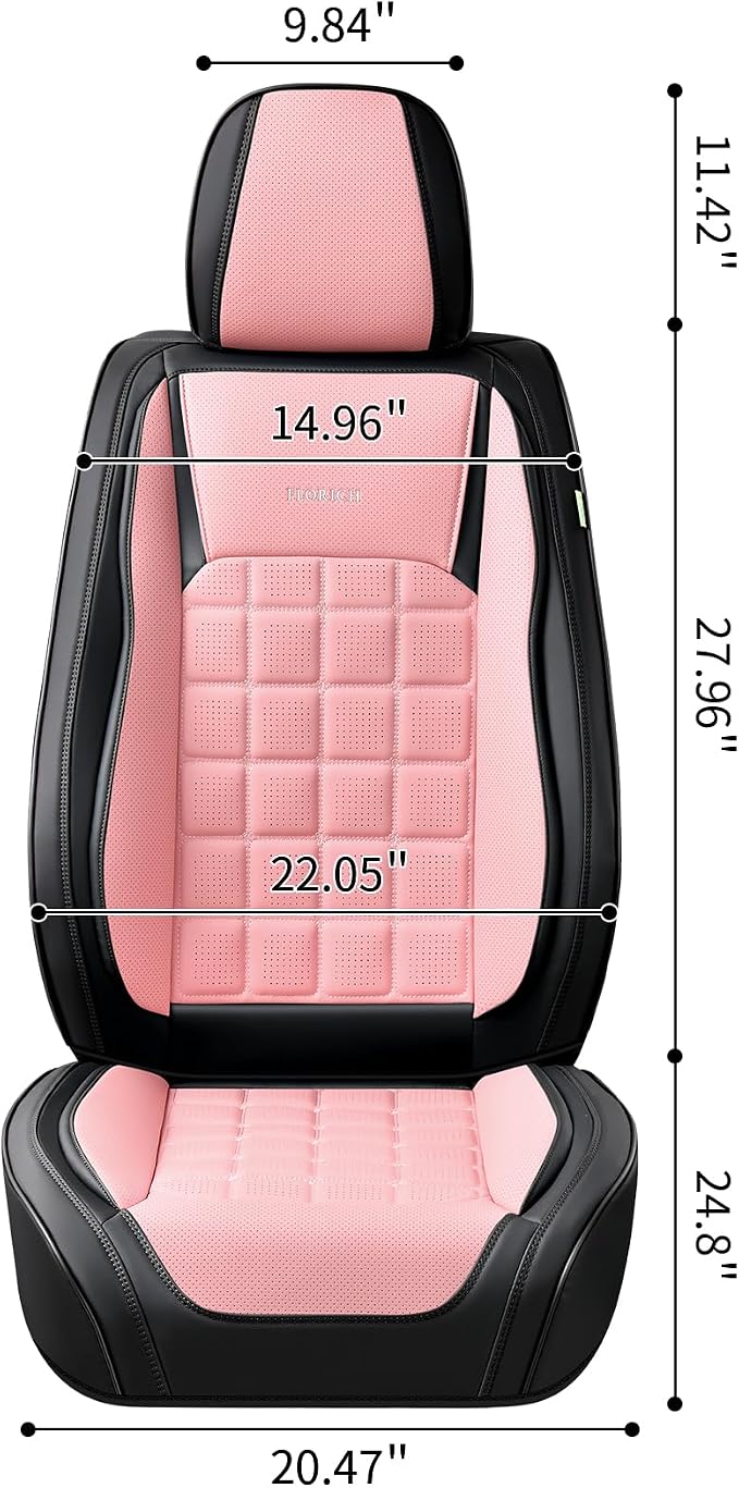 FLORICH Leather Seat Cover, Car Seat Covers Full Set, Waterproof Car Seat Protectors 5 Seats, Front and Rear Seat Covers for Cars, Breathable Automotive Seat Covers Protector Fit for Most Cars Trucks