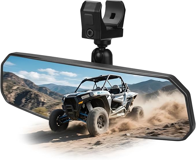 UTV Universal Rear View Mirror for 1.5-2.0 Inch Roll Cage, Compatible with Polaris RZR、Can am Maverick、Honda Pioneer Talon SXS、Kawasaki Mule KRX、Yamaha Wolverine YXZ、Kubota RTV、CF Zforce、Gator