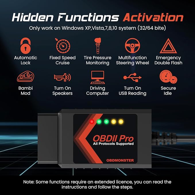 ELM327 OBD2 Adapter Compatible with F150 F250 and More, for MS/HS CAN Automatically Switch, OBDII Diagnostic Scanner via USB for Windows only