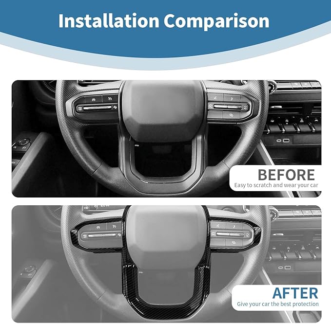 for Colorado Carbon Fiber Steering Wheel Trim Decal for 2023+ Chevy Colorado/2023+ GMC Canyon 2024+Yukon 2025+Terrain ABS Interior Accessories 1pc