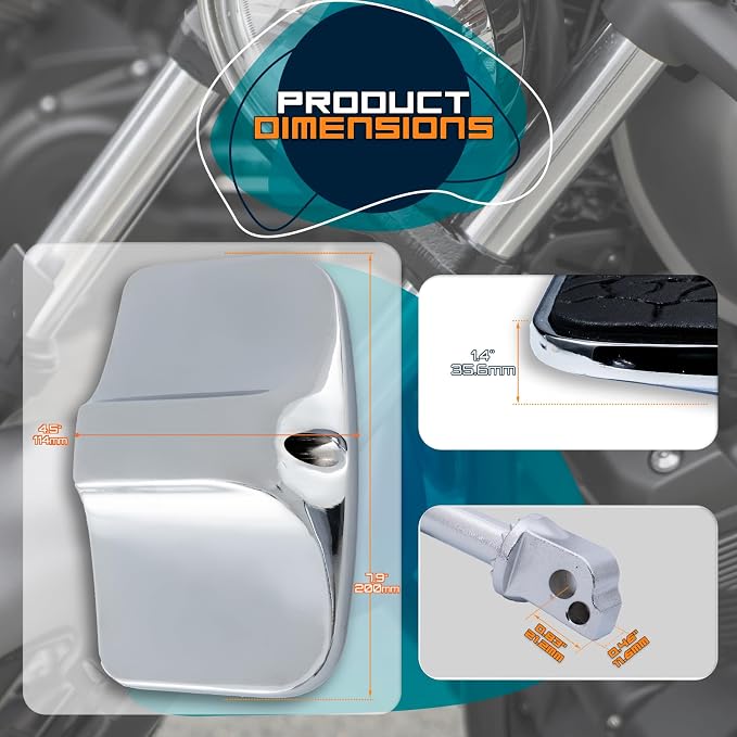 Rear Passenger Footpeg Passenger Peg Floorboard Footboard for Harley (18-later Softail Passenger, MetalSkull-Chrome)