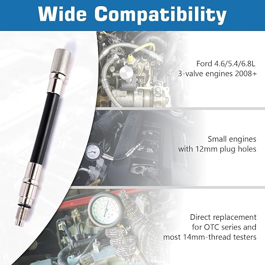 12mm Compression Tester Adapter for Ford 4.6 5.4 6.8L 2008+