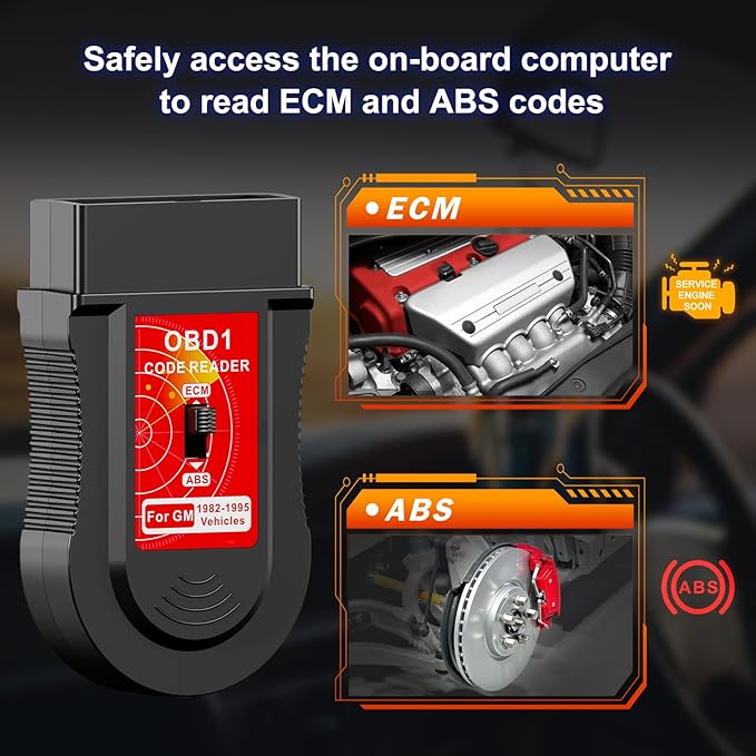 JOPLAY OBD1 Scanner and Code Reader ONLY Compatible with GM 1982-1995 Vehicles, ECM ABS Diagnostic Scan Tool with Instructions in English, Spanish, and French