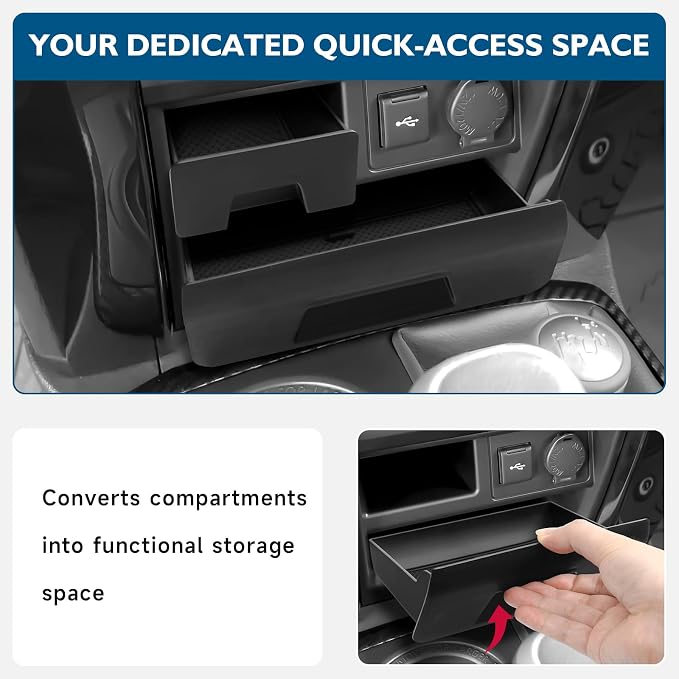 BlBLOZ 3PCS Center Console Organizer Compatible with 2014-2024 Toyota 4Runner Accessories, Center Console Hidden Box Organizer and Center Console Cubby Drawers for Toyota 4Runner Interior Accessories