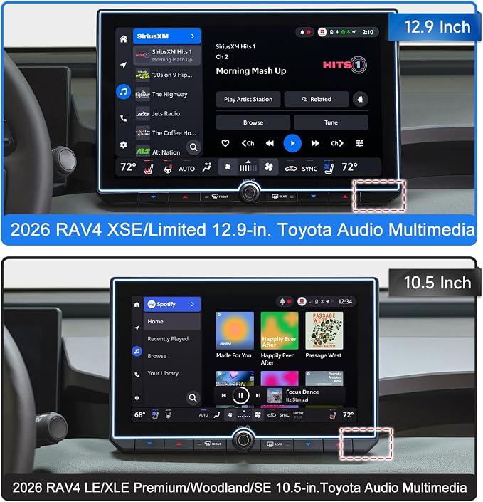 SXCY for 2026 Toyota RAV4 Dashboard Organizer Tray [Only for XSE/Limited 12.9-in] for 2026 Toyota RAV4 Accessories Screen Back Console Tray 2026 RAV4 Behind Dash Console Organizer