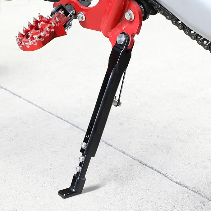 CNC Dirt Bike Kickstand - 7075 Aluminum Alloy Side Stand Support Stand Adjustable for CR CRF XR RM KX KLX TTR PW 50 70 80 100 110 125 150 50cc-150cc Pit Bike