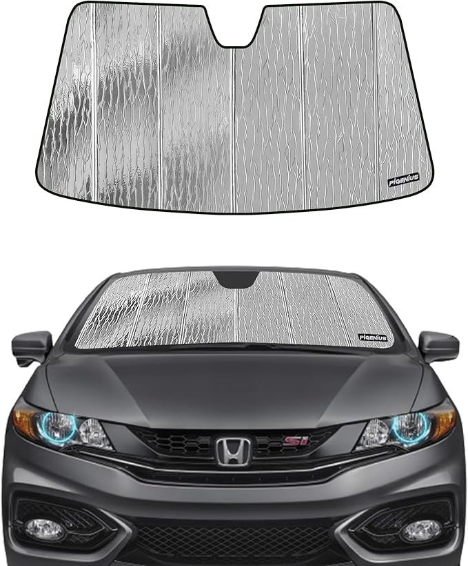 Pigenius Windshield Sunshade for Honda Civic Coupe 2012-2015, Reversible Silver/Black