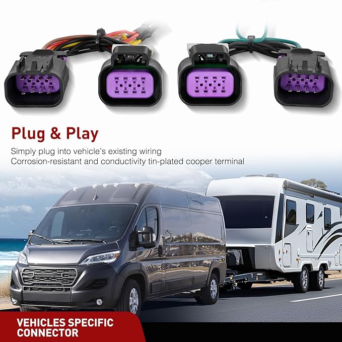 Nilight 4 Pin Trailer Wiring Harness Kit 56478 Vehicle Standard 4 Way Connector Custom for 2014 2015 2016 2017 2018 2019 2020 2021 2022 2023 2024 Ram ProMaster 1500 2500 3500 Simple Fit Tow Hitch