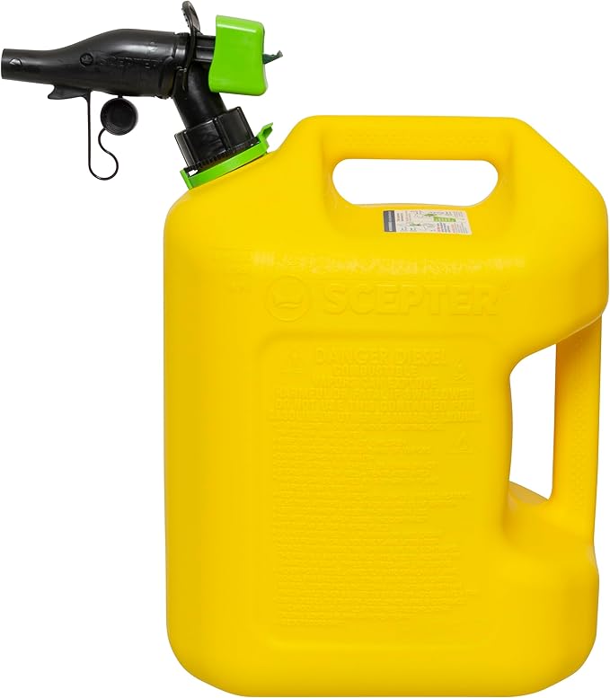 Scepter FSCD552 Fuel Container with Spill Proof SmartControl Spout, Yellow Diesel Can, 5 Gallon