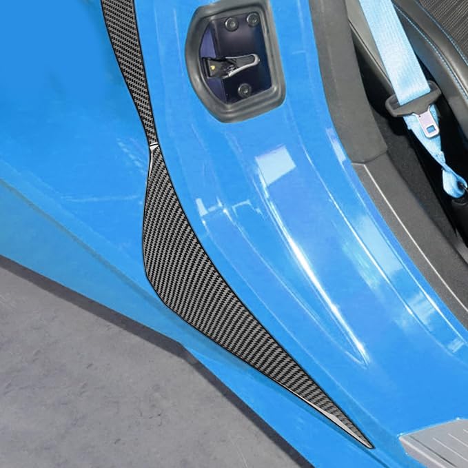 Real Carbon Fiber Side Door Armrest Panel Trim Compatible with Corvette C8 2020-2026, Interior Decor Sticker Accessories