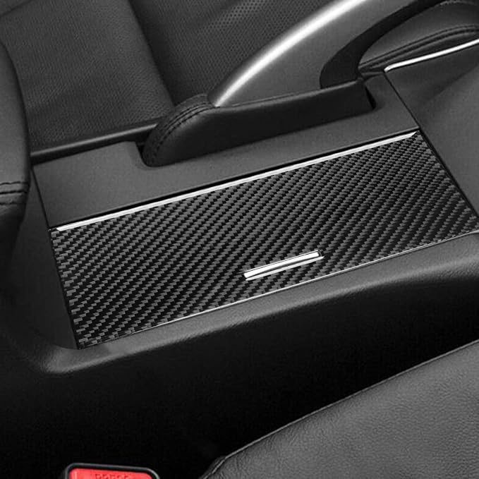 Black Soft Carbon Fiber car Interior Water Cup Panel 1/Piece Decorative Sticker Suitable for Acura TSX 09-14 Carbon Fiber car Interior