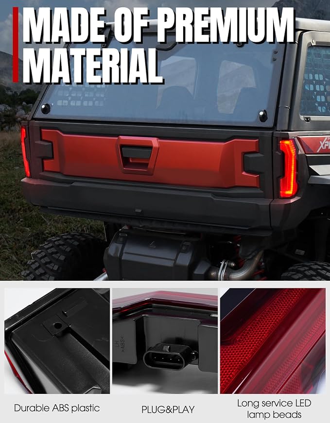 A & UTV PRO Red LED Taillights for 2024+ Polaris Xpedition XP/XP 5, Red Brake & Stop Lights for ADV/ADV 5, Compatible with Polaris Expedition Accessories, Replaces #2416628, 2416629