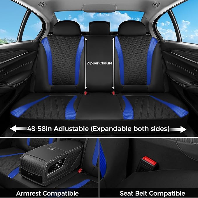 FLORICH Seat Covers, Car Seat Covers Full Set, Waterproof Leather Car Seat Protector, Front and Rear Seat Covers for Cars, Automotive Seat Covers Universal Fit for Most Cars SUV Truck