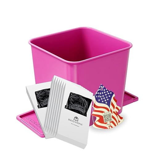 Pink Car Trash Can with Stability Wings | Magic Strip & Clip for Fabric & Rubber Mats – Includes 1 Box of Trash Bags Inside + 6 Extra Boxes (Total of 7 Boxes, 140 Bags) – Compact Garbage Bi