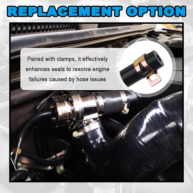 6PCS 5Ft Silicone Vacuum Hose Automotive Kit,ID 3/8",5/16",1/4",3/16",5/32",1/8" Vacuum Lines Automotive with Tee/Straight/Reducer Connector & Clamps,Professional Vacuums Line Kit (94PCS)