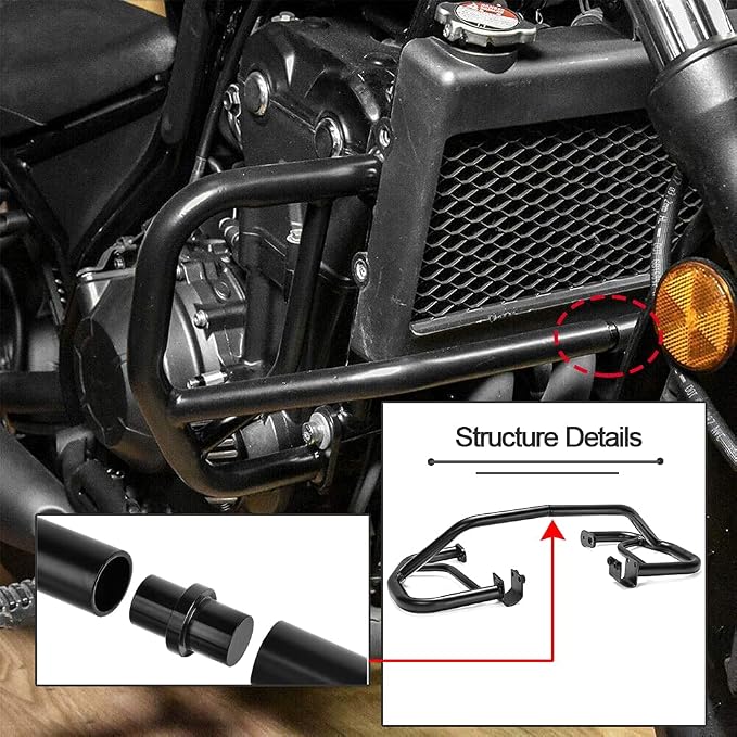 Black Highway Bars for CMX500 Rebel 17-24, Motorcycle Steel Engine Guard Bumper Crash Bar Frame Falling Protector for H-onda Rebel CMX 500 Rebel500 2017 2018 2019 2020 2021 2022 2023 2024