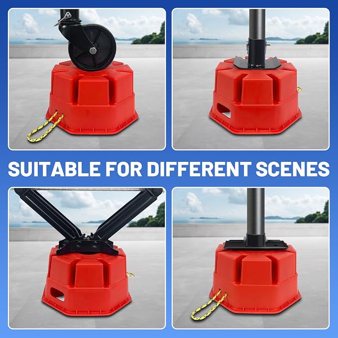 ROBLOCK 6"H Trailer Jack Block 4 Pack with Bag Rope, Heavy Duty RV Stabilizer Blocks for Any Tongue Jack, Post, Foot, 5th Wheels, Round, Square or Scissor Stabilizer, RV Essentials for Travel Trailers