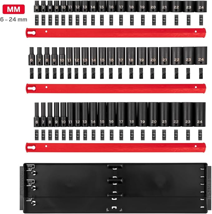 TEKTON 3/8 Inch Drive Impact Socket Set, 57-Piece | SID91121