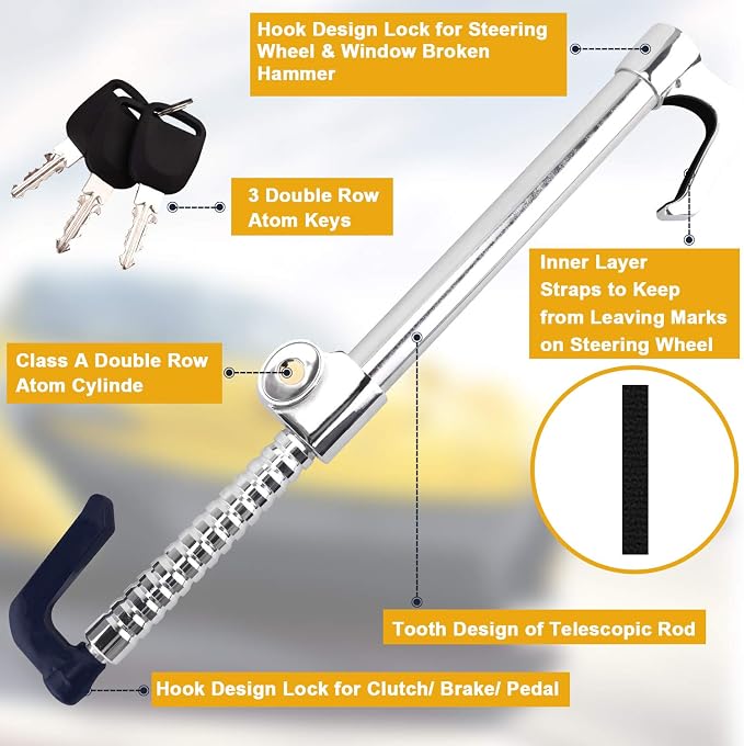Tevlaphee Car Lock Box - Punch Button Combination, Portable, Waterproof Security Box for Keys, Credit Cards and Cash