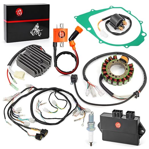 348cc 3HN-85510-10-00 Wiring Wire Harness CDI Coil Stator Regulator Relay Gasket Kit Compatible with Yamaha Warrior 350 YFM350 1997-2001 3GD-82590-40-00
