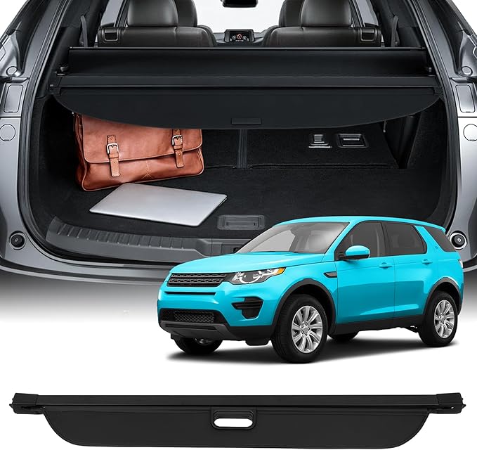 SCITOO Cargo Cover for 2017-2018 Fit for Land Rover for Discovery 3.0L Retractable Rear Trunk Cargo Shade Luggage Security Cover Shielding Waterproof
