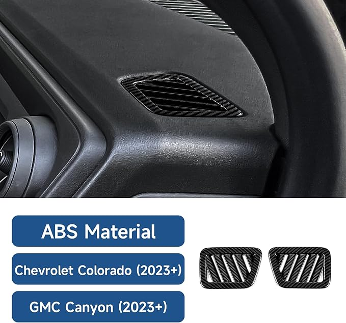 Car ABS Carbon Fiber Sticker Side Air Vent Outlet Cover Interior Trim Decal for Chevrolet Colorado/GMC Canyon 2023 2024 2025 2026 Accessories