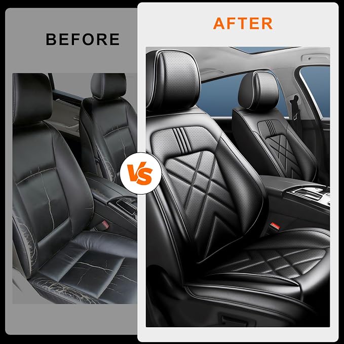 4Runner Car Seat Covers Custom Fit for Toyota 4Runner 2003-2025 2026, Premium Full Coverage Leather Automotive Seat Protectors, Waterproof Breathable, Airbag Compatible (2 Front Seats, Black)