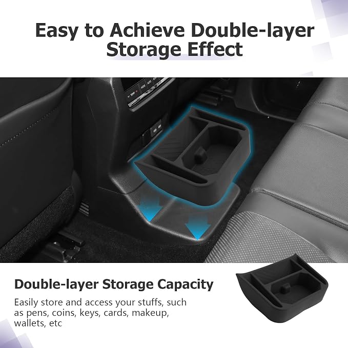 LUWU Center Console Organizer for 2024 2025 2026 Toyota Land Cruiser Accessories Armrest Storage Box Tray Rear Seat Organizer Insert Tray Silicone Material Land Cruiser 250 2025 2026 Accessories