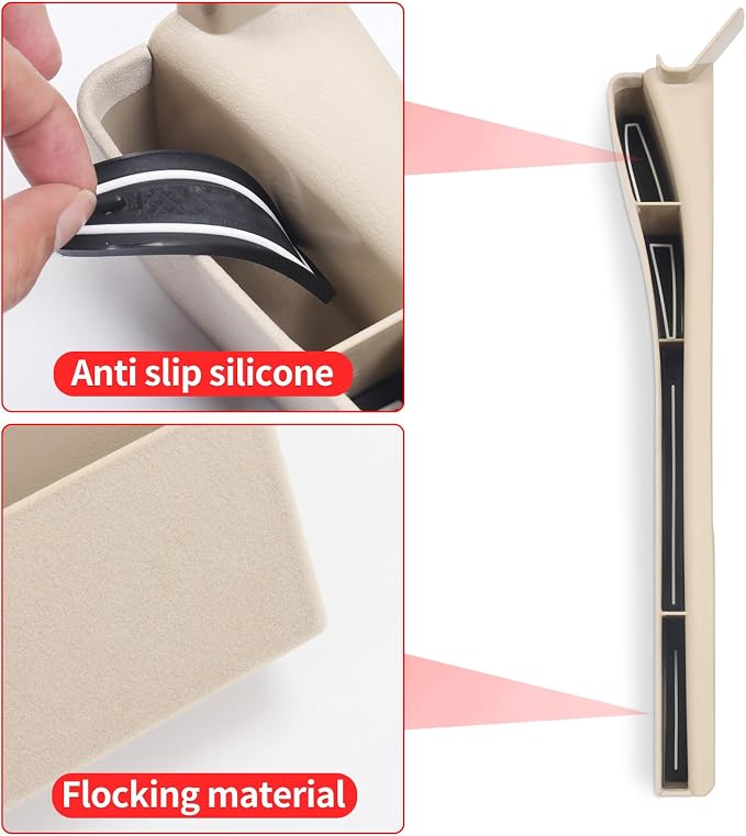 Suitable for 2010-2021 Lexus GX460 Seat Gap Storage Box 400 Central Control Storage Box Modification (2010-2021 Beige-master driving)