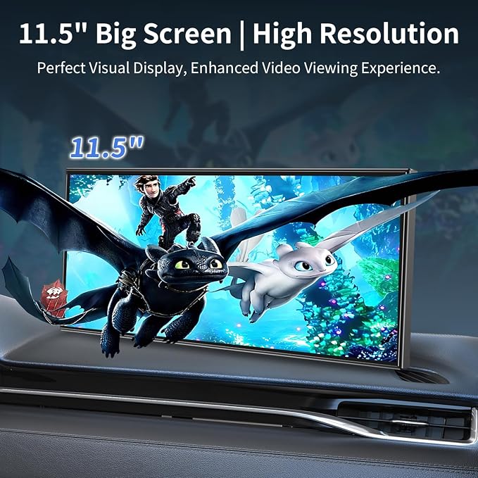 11.5" Largest Wireless Carplay Screen for Car, Portable Apple Carplay & Android Auto Touch Screen,1080p Backup Camera/Mirror Link/Voice Control/GPS/Bluetooth,for All Vehicles