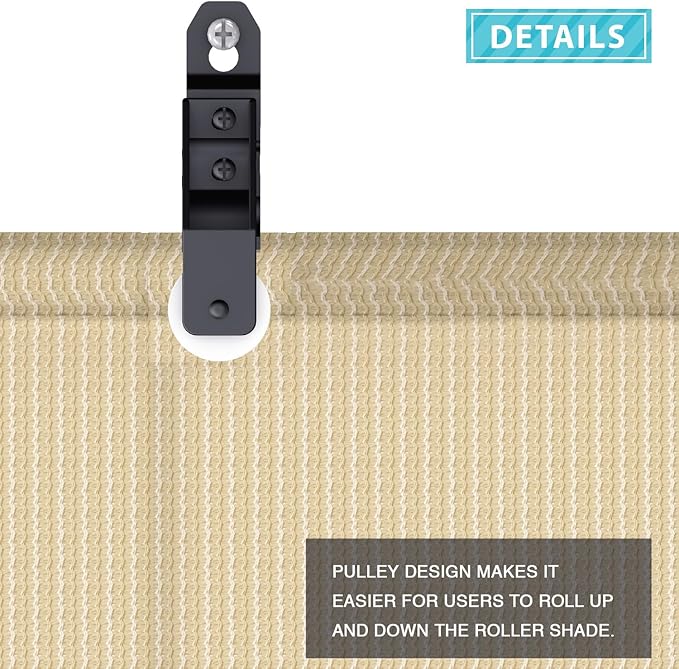 Coarbor Outdoor Shade Roll up Shades Roller Blinds for Porch Pergola Deck Patio Privacy Shade Screen Beige 4'W x 6'H