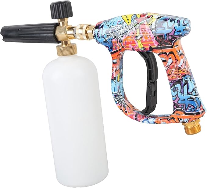 High Pressure Car Wash Foam Cannon Kit with 5-Color Nozzle Set and Foam Sprayer for Car Cleaning and Garden Use