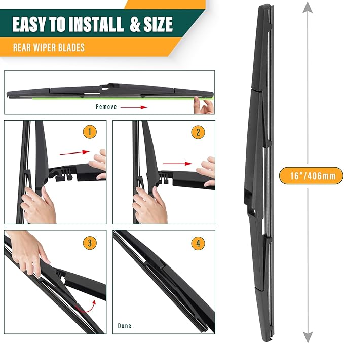 Windshield Wiper Blades Replacement for Toyota Prius 2016 2017 2018 2019 2020 2021 2022 Original Factory Quality Front Rear Wiper Blade Set - 28" 16" 16" (Set of 3)