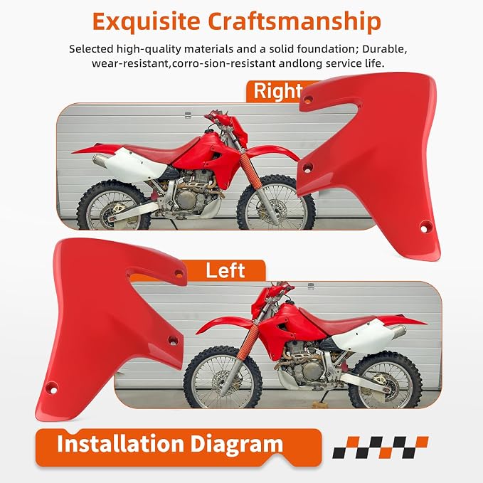 Left & Right Radiator Shroud for Honda XR650R 2000-2007 19072-MBN-A30ZA 19071-MBN-A30ZA