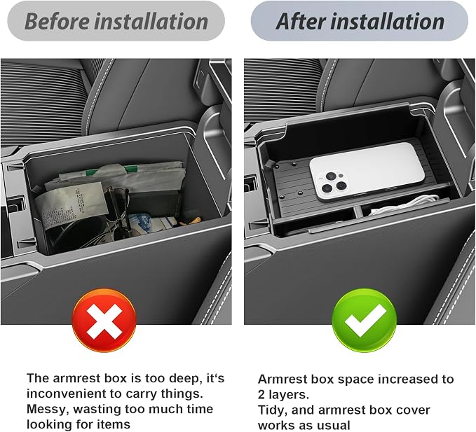 SKTU for 2025 2026 Mitsubishi Outlander Center Console Organizer for 2025 2026 Mitsubishi Outlander Console Tray Mitsubishi Outlander 2025 2026 Accessories ABS Durable Insert Console Organizer