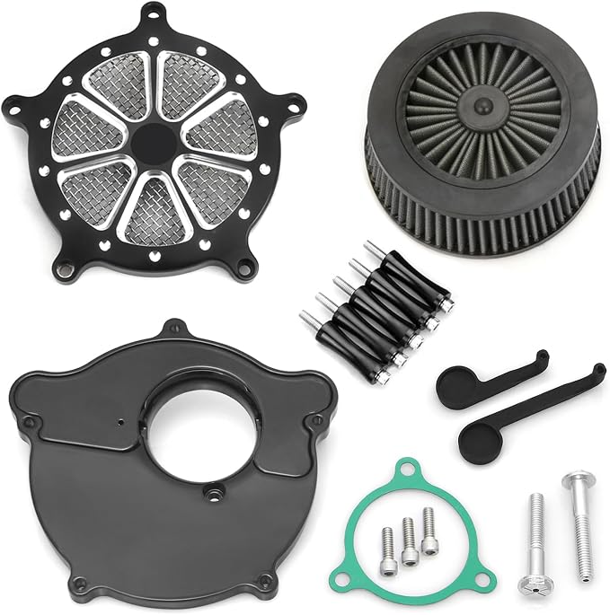 For harley air cleaner filter Sportster Softail Touring street road king glide Dyna for harley davidson air intake filters (Speed 7 style -gray filter, D-For M8 Touring/Softail 2018-UP)