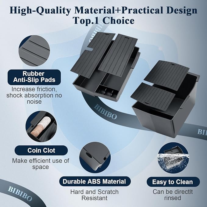 BIBIBO 4Piece for New 2026 Subaru Forester Center Console Organizer 2026 Subaru Forester Double Layer Armrest Tray+Cup Holder+Wireless Charging Mat Forester Insert Organizer (Not for 2025 Forester)