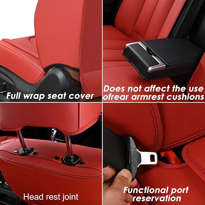 Car Seat Covers Full Set, 2-Seater Waterproof and Breathable Nappa Leather, Fit for Front Seats of Cars, Compatible with Airbags, Car Seat Protector Covers for Most Cars - All Brown